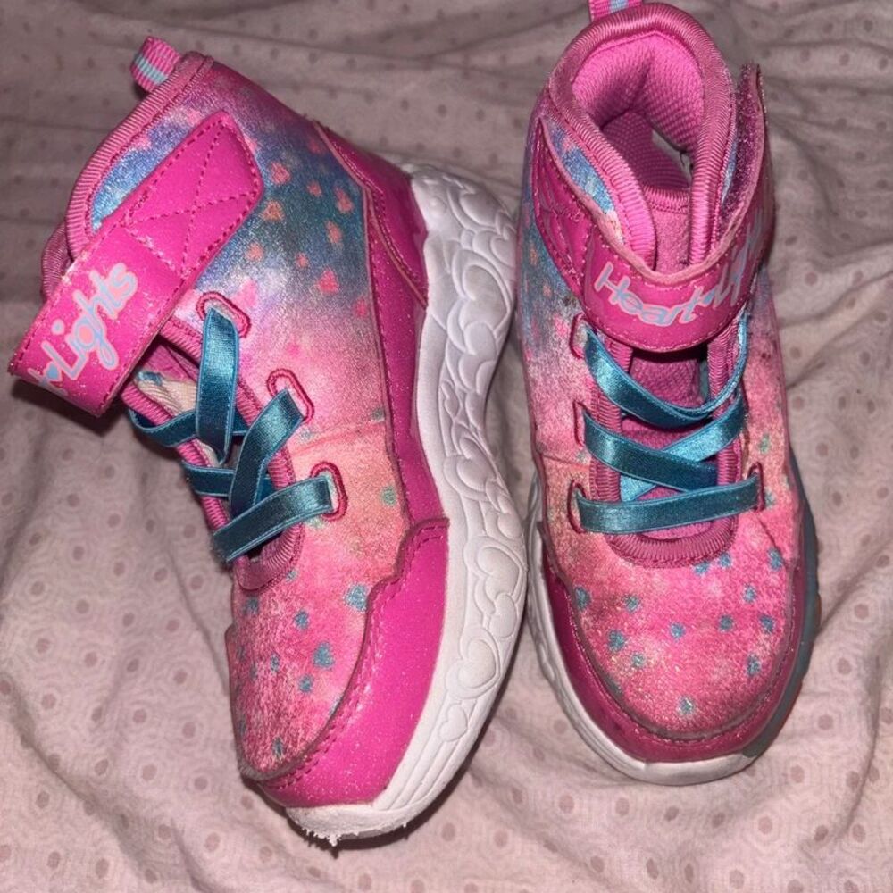 Skechers S-Lights Eternal Heart Lights Whimsical Nostalgic Boots toddler size 9 - Picture 4 of 11